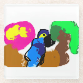 Parrot leven zomer glazen onderzetter