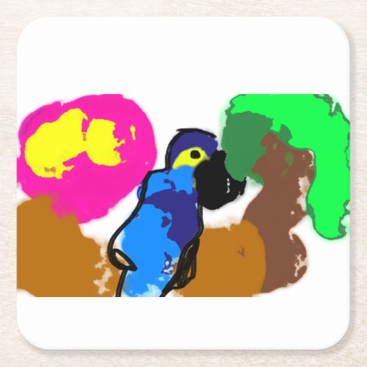 Parrot leven zomer kartonnen onderzetters (Voorkant)