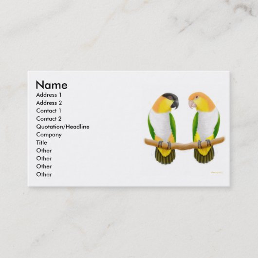 Parrot Love Profile Card Visitekaartje (Voorkant)