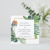 Parrot Lovebird Tropische Natuur Save the Date (Staand voorkant)