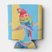Parrot Macaw Blue Bird Birthday Boys Mannen naam Blikjeskoeler (Achterkant)