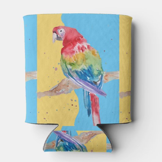 Parrot Macaw Blue Bird Birthday Boys Mannen naam Blikjeskoeler (Achterkant)