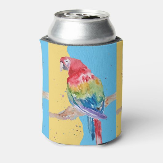 Parrot Macaw Blue Bird Birthday Boys Mannen naam Blikjeskoeler (Blikje Achterkant)