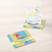 Parrot Macaw Blue Bird Birthday Boys Mannen naam Kartonnen Onderzetters (Insitu)