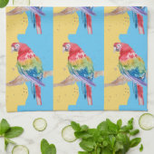 Parrot Macaw Blue Bird Birthday Boys Mannen Name T Theedoek (Gevouwen)