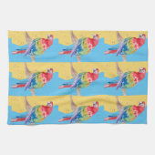 Parrot Macaw Blue Bird Birthday Boys Mannen Name T Theedoek (Horizontaal)