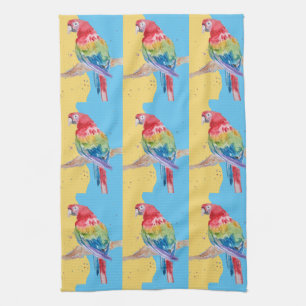 Parrot Macaw Blue Bird Birthday Boys Mannen Name T Theedoek