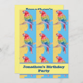 Parrot Macaw Blue Bird Birthday Chilys yellow Kaart (Voorkant / Achterkant)
