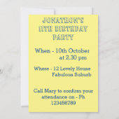 Parrot Macaw Blue Bird Birthday Chilys yellow Kaart (Achterkant)