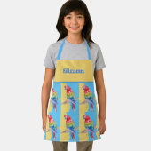 Parrot Macaw Pastel Blue Bird Birthday Boys Apron Schort (Insitu)