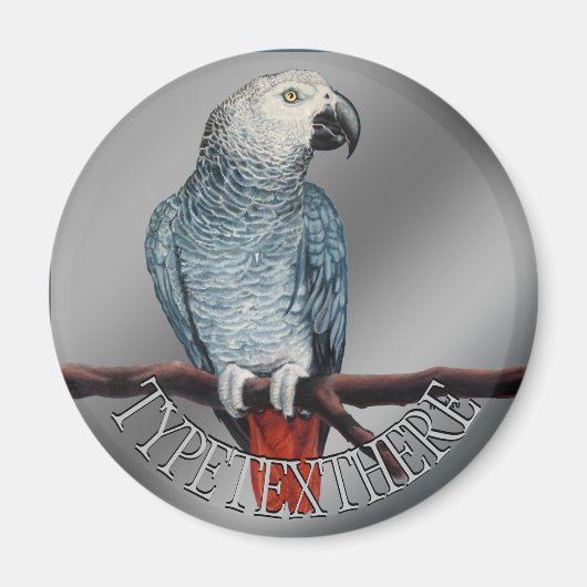 Parrot Magnets personaliseren Afrikaanse grijze ma Magneet (Voorkant)