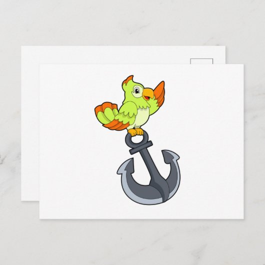 Parrot met Anchor Briefkaart (Voorkant / Achterkant)