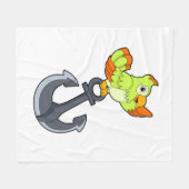 Parrot met Anchor Fleece Deken (Voorkant (Horizontaal))