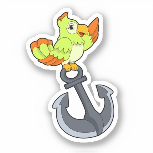 Parrot met Anchor Sticker (Voorkant)