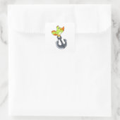 Parrot met Anchor Vierkante Sticker (Tas)