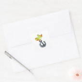 Parrot met Anchor Vierkante Sticker (Envelop)