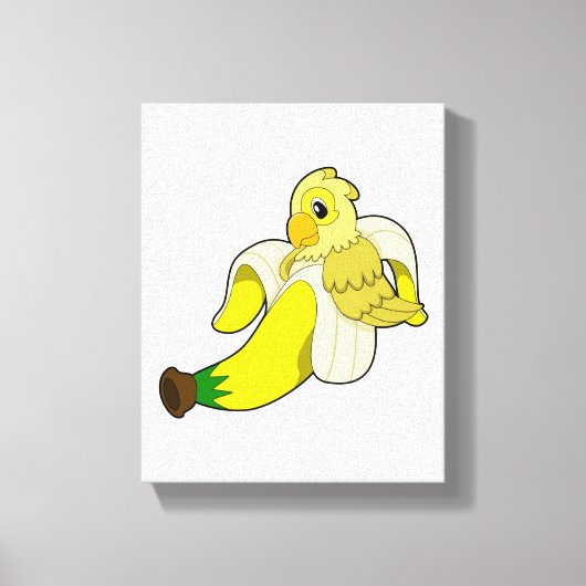 Parrot met bananen canvas afdruk (Voorkant)