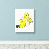 Parrot met bananen canvas afdruk (Insitu (Houten vloer))