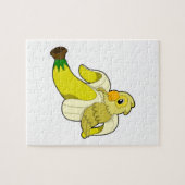 Parrot met bananen legpuzzel (Horizontaal)