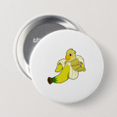 Parrot met bananen ronde button 7,6 cm (Voorkant /achterkant)