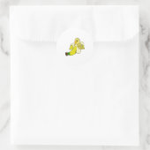 Parrot met bananen ronde sticker (Tas)