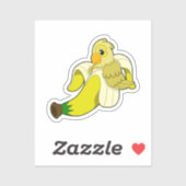 Parrot met bananen sticker (Vel)