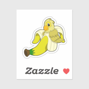 Parrot met bananen sticker