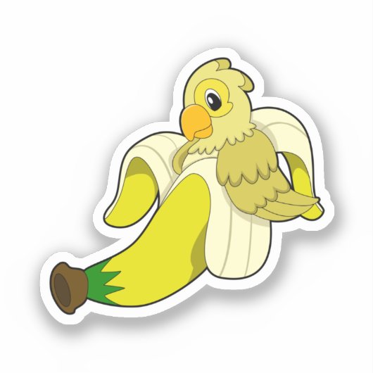 Parrot met bananen sticker (Voorkant)