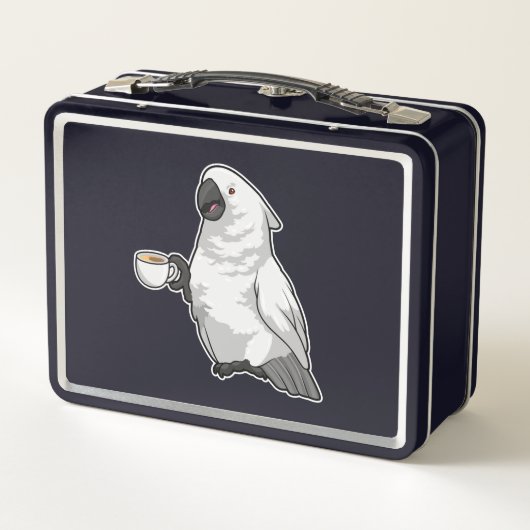 Parrot met beker koffie (Achterkant)