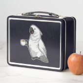 Parrot met beker koffie (In situ)