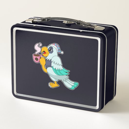 Parrot met beker koffie (Achterkant)