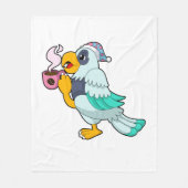 Parrot met beker koffie fleece deken (Voorkant)