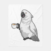 Parrot met beker koffie fleece deken (Voorkant)