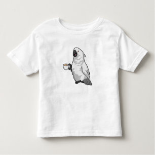 Parrot met beker koffie kinder shirts