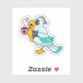 Parrot met beker koffie sticker (Vel)