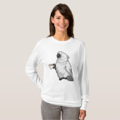 Parrot met beker koffie t-shirt (Voorkant volledig)