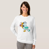 Parrot met beker koffie t-shirt (Voorkant volledig)