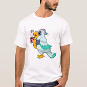 Parrot met beker koffie t-shirt (Voorkant)