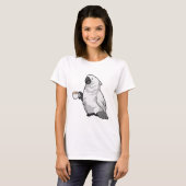 Parrot met beker koffie t-shirt (Voorkant volledig)
