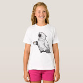 Parrot met beker koffie t-shirt (Voorkant volledig)