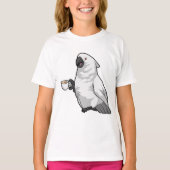Parrot met beker koffie t-shirt (Voorkant)