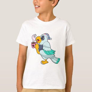 Parrot met beker koffie t-shirt