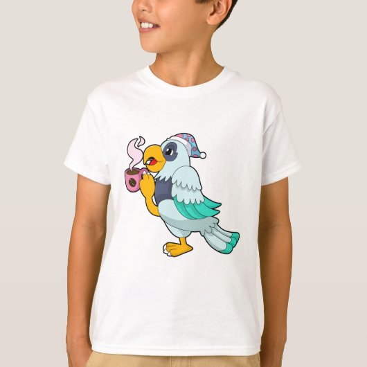 Parrot met beker koffie t-shirt (Voorkant)