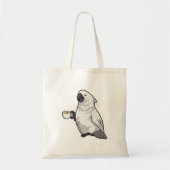 Parrot met beker koffie tote bag (Voorkant)