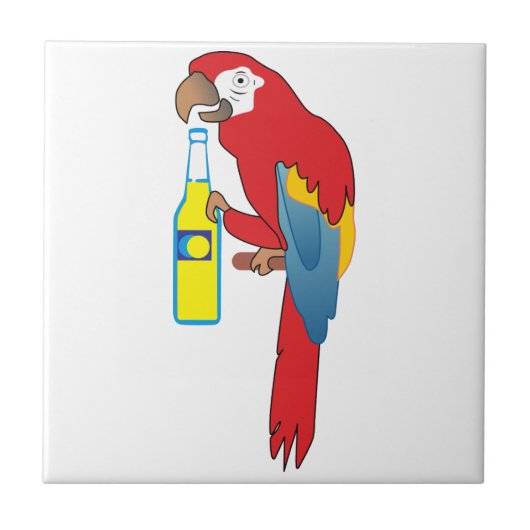 Parrot met bier tegeltje (Voorkant)