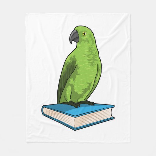 Parrot met Boek Fleece Deken (Voorkant)