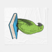 Parrot met Boek Fleece Deken (Voorkant (Horizontaal))