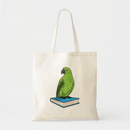 Parrot met Boek Tote Bag (Voorkant)