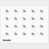 Parrot met Cloud Ronde Sticker (Vel)