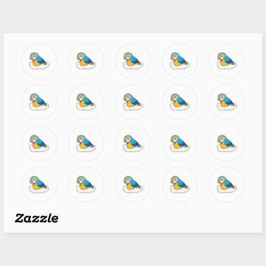 Parrot met Cloud Ronde Sticker (Vel)